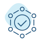 Circular workflow or process diagram with checkmark representing validation, compliance, or completed implementation.