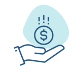 Hand holding a dollar symbol representing compensation, financial support, or reward incentives.